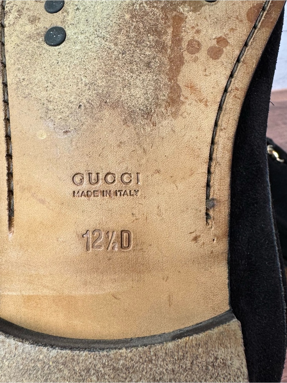 Gucci Men’s Black Suede Classic Horsebit Loafers 12.5 D - Picture 5 of 9
